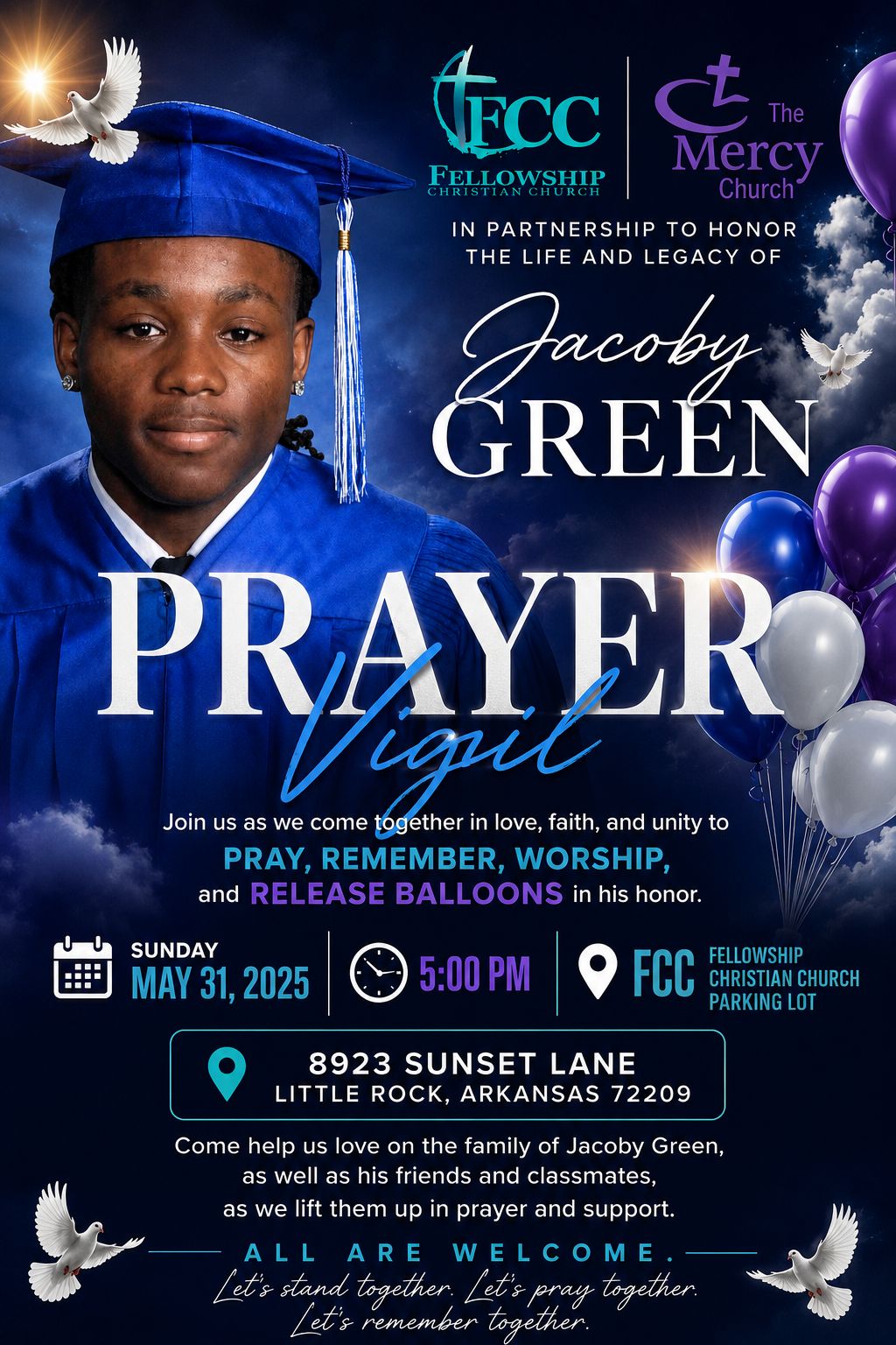Jacoby Green Shooting, Little Rock Arkansas, Death: Community Prayer Vigil To Honor The Life And Legacy Of Jacoby Green